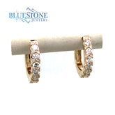 14kt Yellow Gold Diamond Huggie Earrings